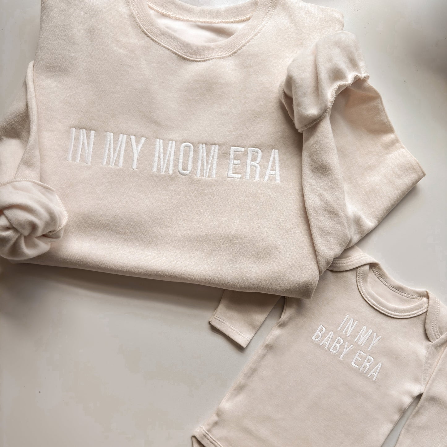 In My Mom Era & In My Baby Era Matching Embroidered Outfits