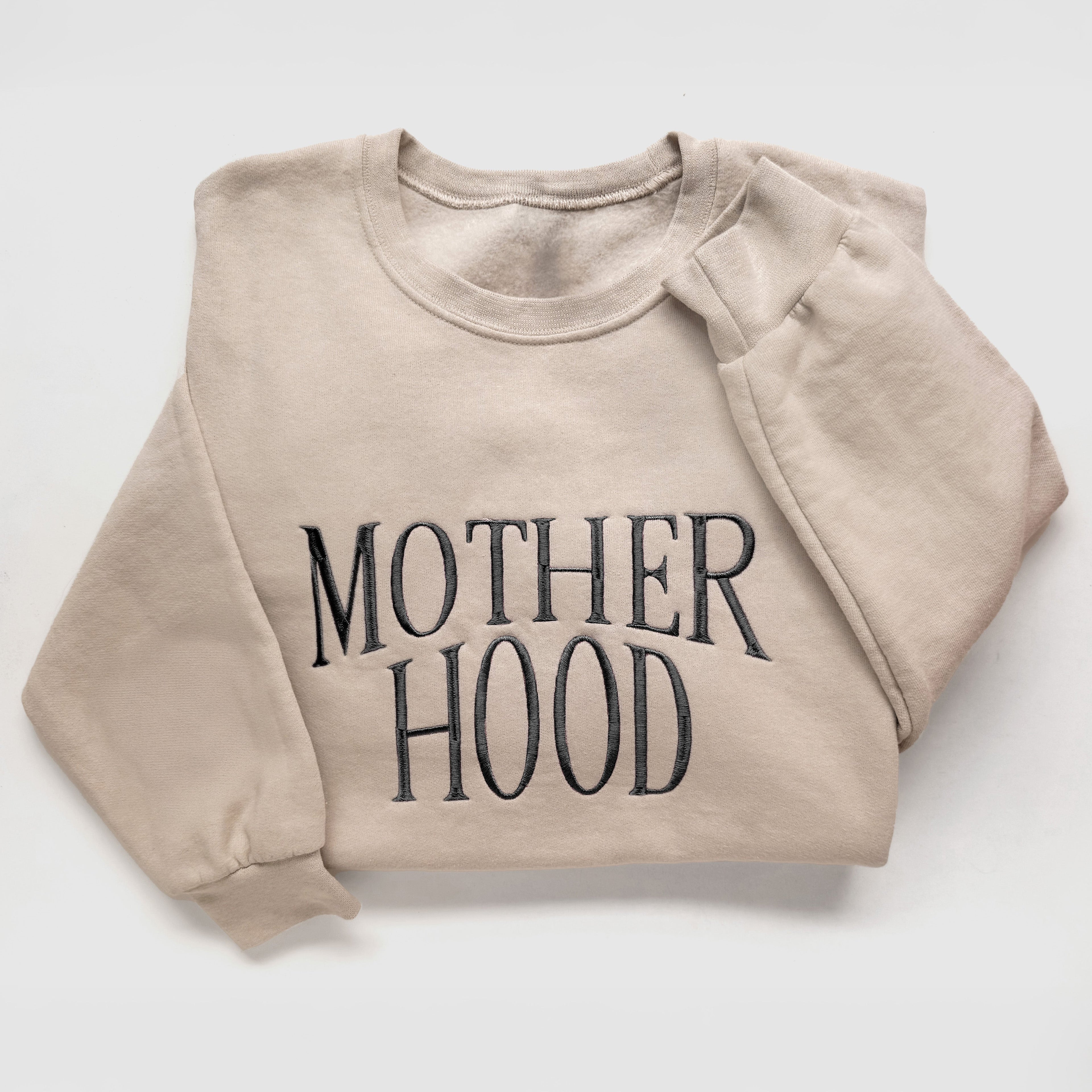Motherhood Embroidered Sweatshirt | Minimalist Mom Crewneck