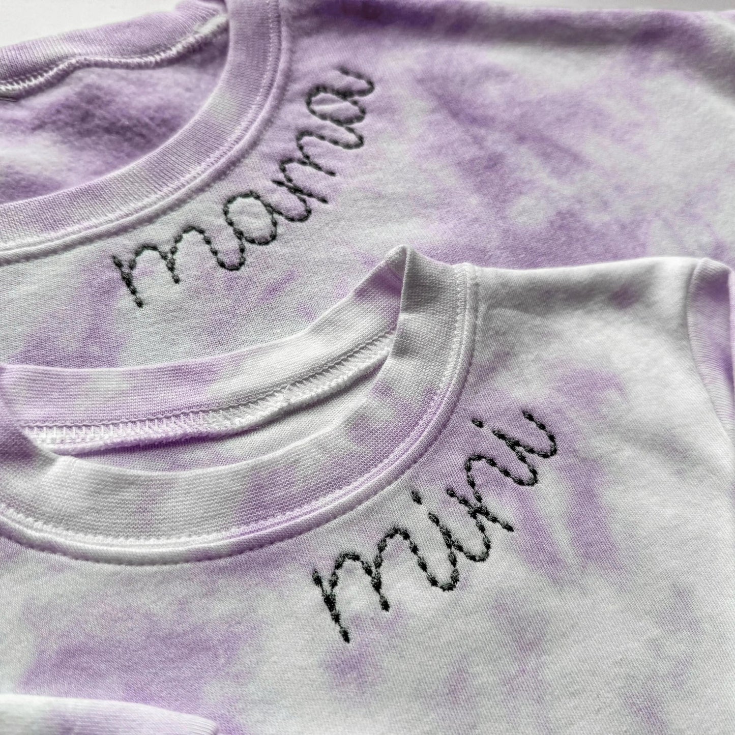 Custom Neckline Embroidered Matching Tie Dye Sweatshirts