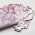 Custom Neckline Embroidered Matching Tie Dye Sweatshirts