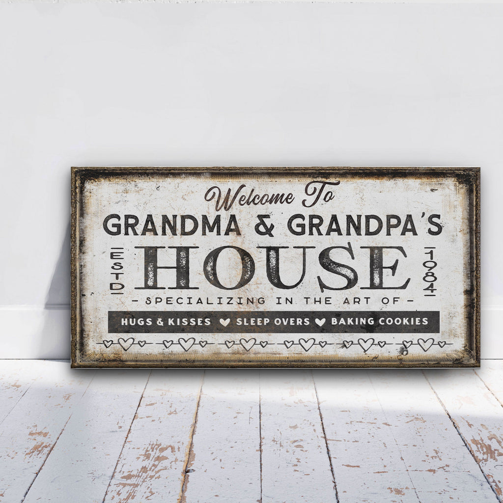 Grandma & Grandpa's House Canvas Sign | Personalized Grandparent Gift