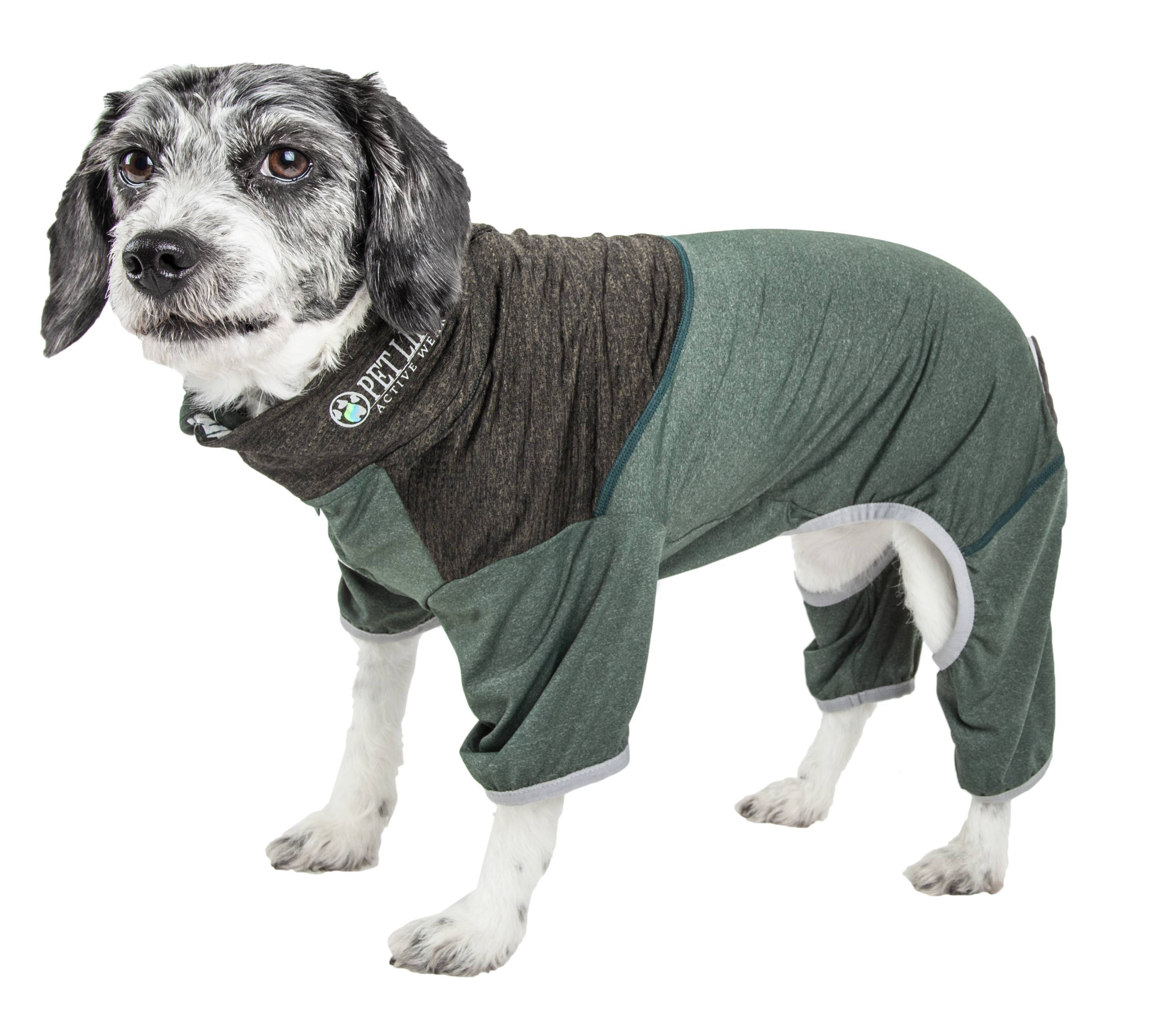 Pet Life ® Active 'Embarker' 4-Way Stretch Fitness Yoga Full Body Dog Tracksuit