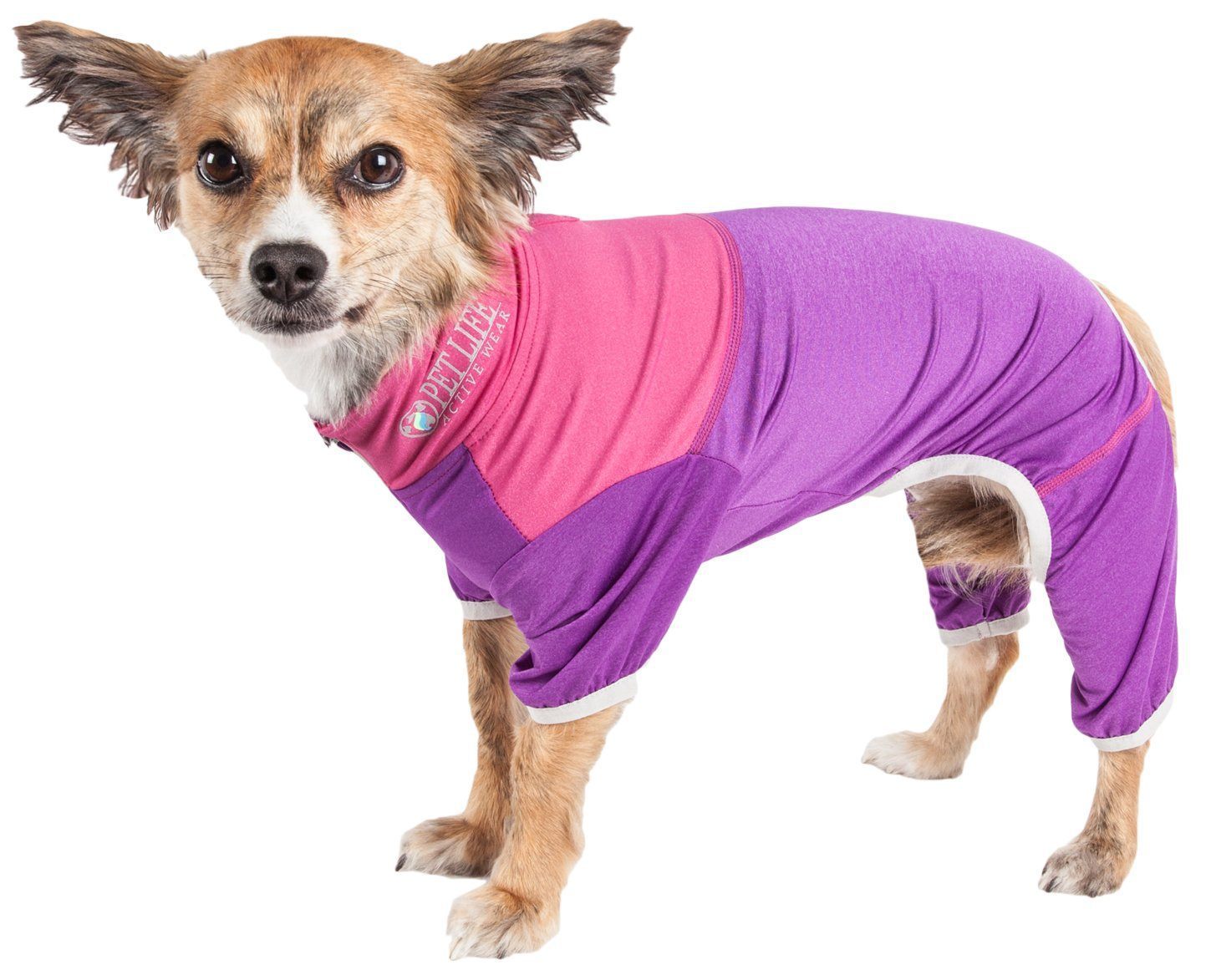 Pet Life ® Active 'Embarker' 4-Way Stretch Fitness Yoga Full Body Dog Tracksuit