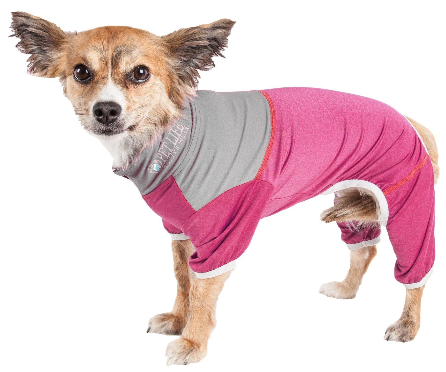 Pet Life ® Active 'Embarker' 4-Way Stretch Fitness Yoga Full Body Dog Tracksuit