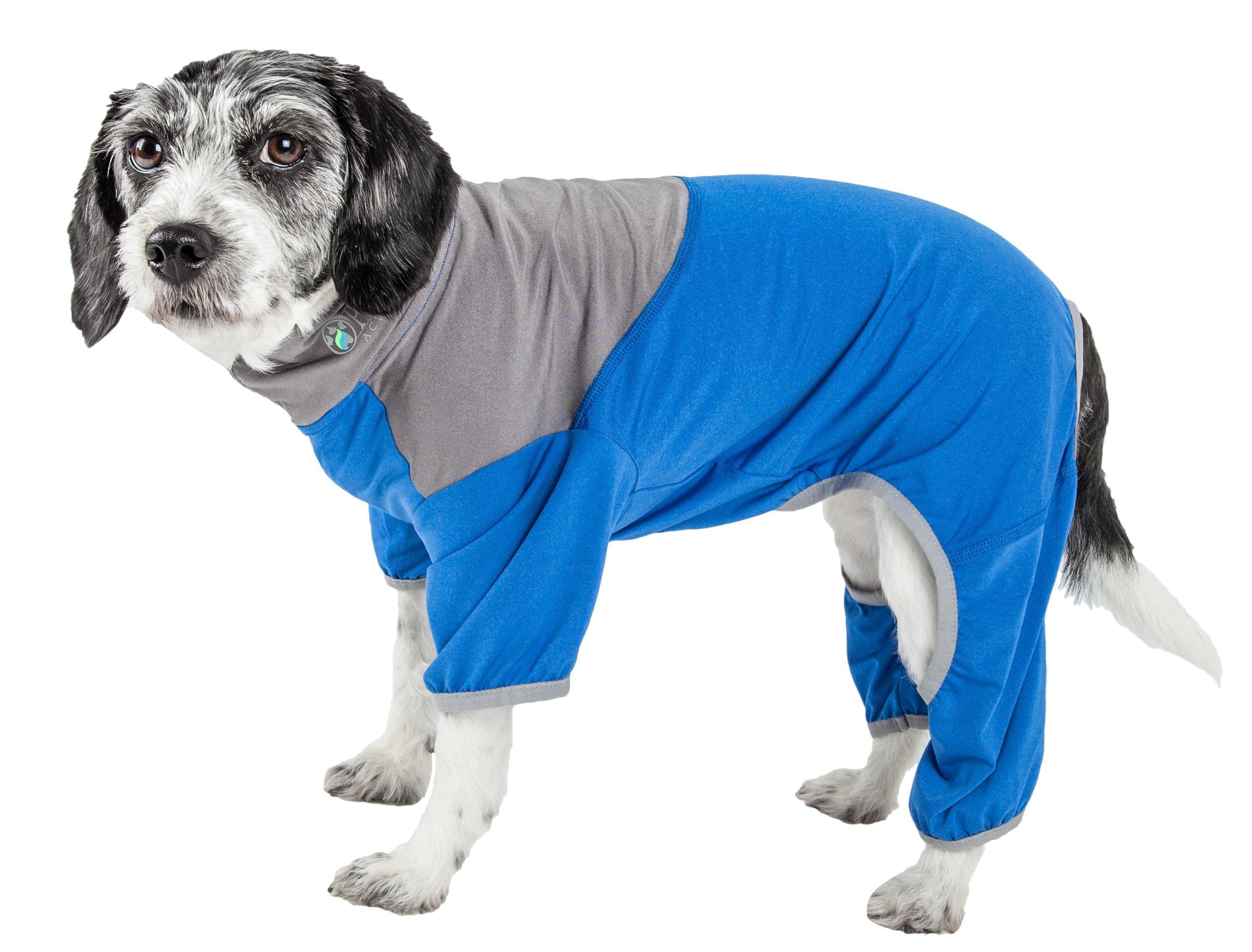 Pet Life ® Active 'Embarker' 4-Way Stretch Fitness Yoga Full Body Dog Tracksuit