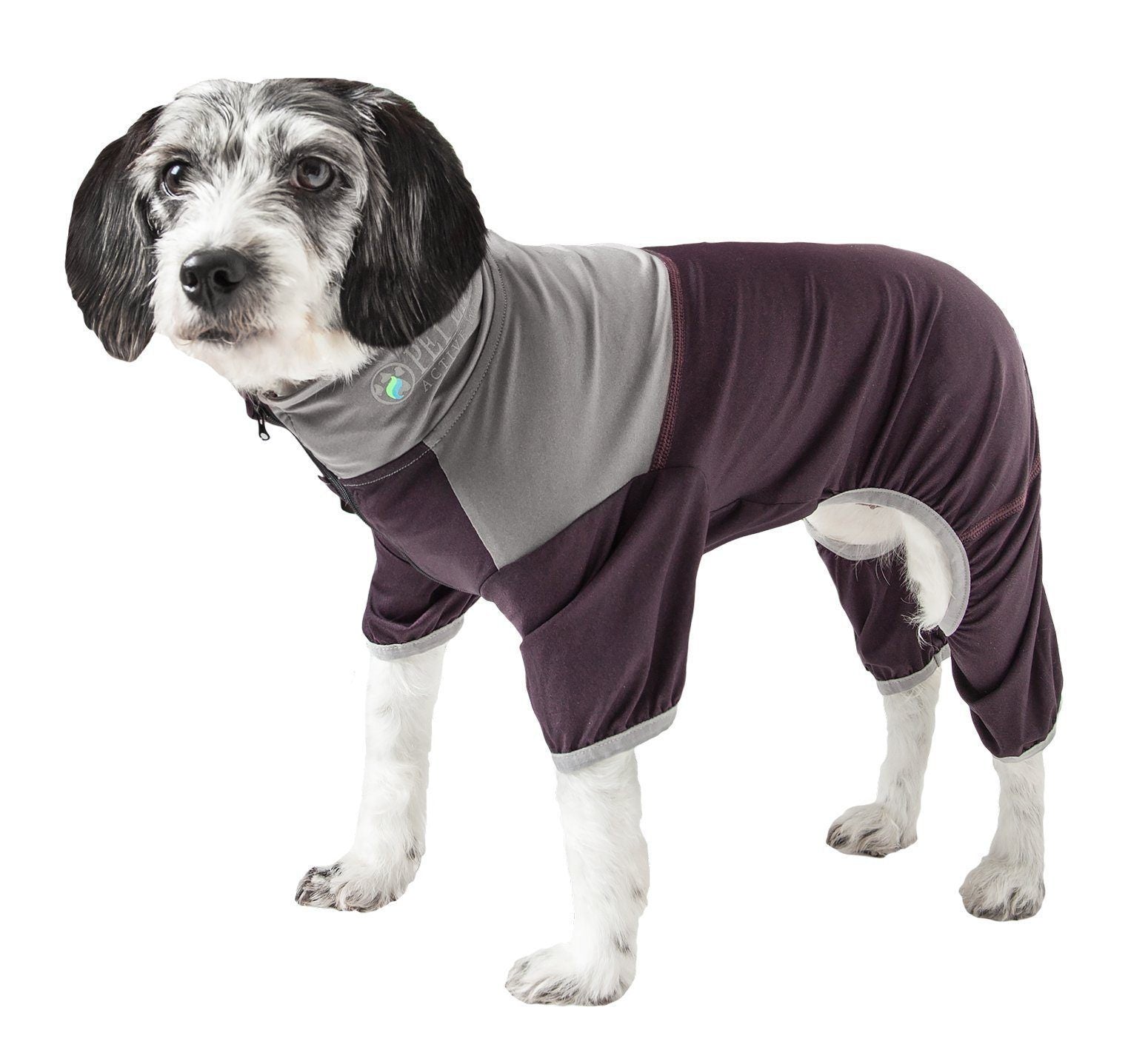 Pet Life ® Active 'Embarker' 4-Way Stretch Fitness Yoga Full Body Dog Tracksuit