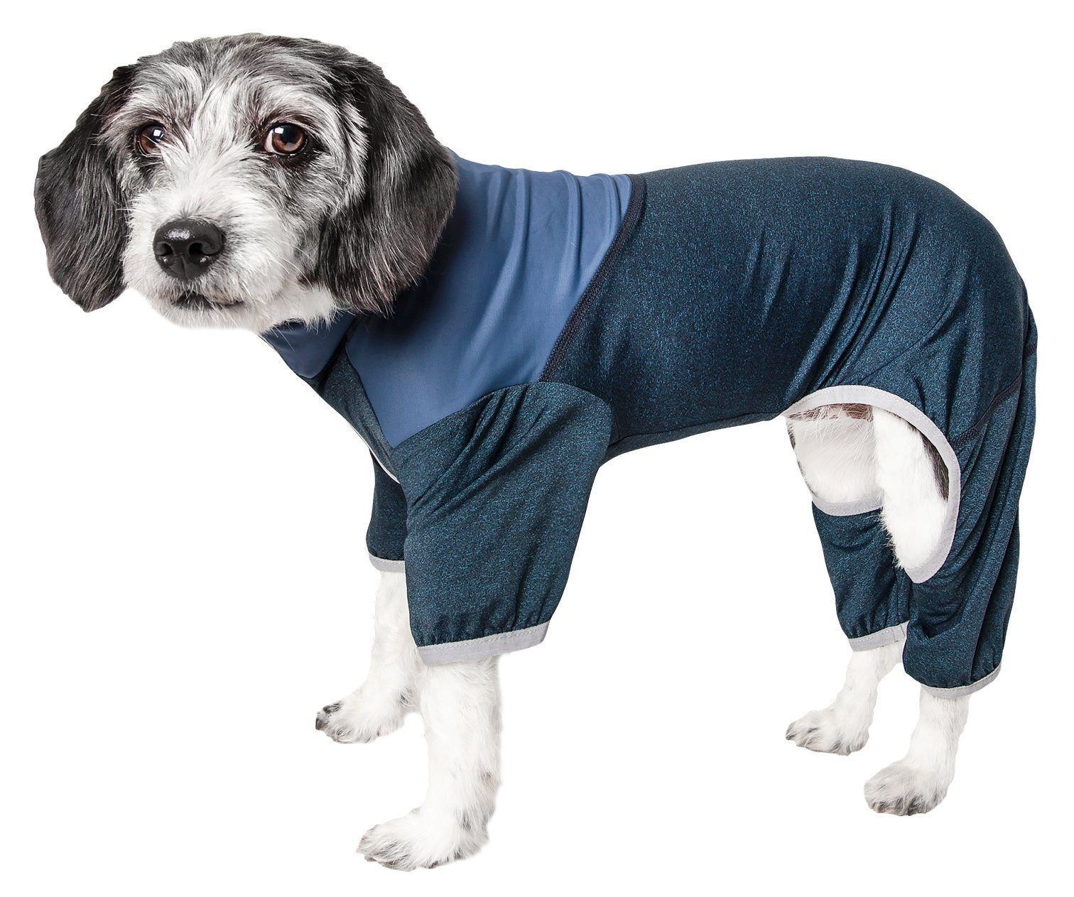 Pet Life ® Active 'Embarker' 4-Way Stretch Fitness Yoga Full Body Dog Tracksuit
