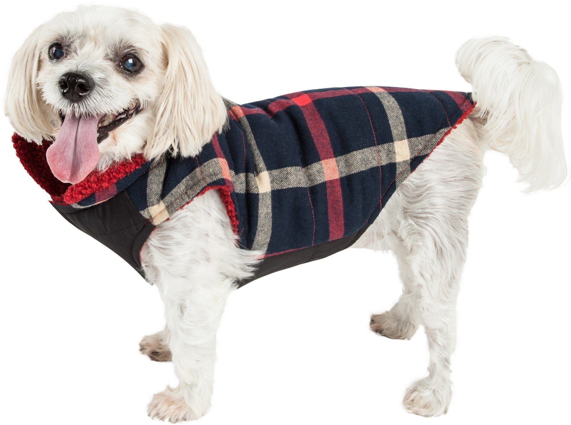 Pet Life ® 'Allegiance' Classical Insulated Plaid Fashion Dog Jacket