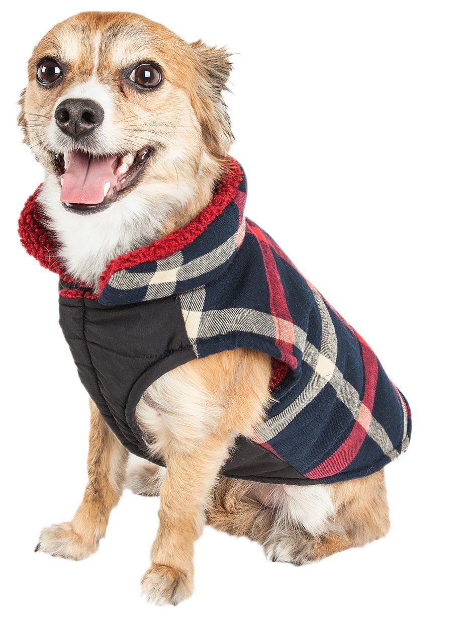 Pet Life ® 'Allegiance' Classical Insulated Plaid Fashion Dog Jacket