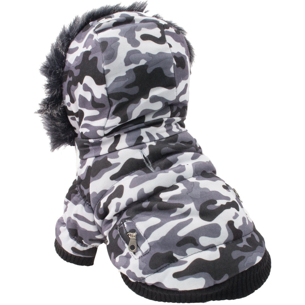 Pet Life ® Classic Metallic Fashion 3M Insulated Dog Coat Parka w/ Removable Hood