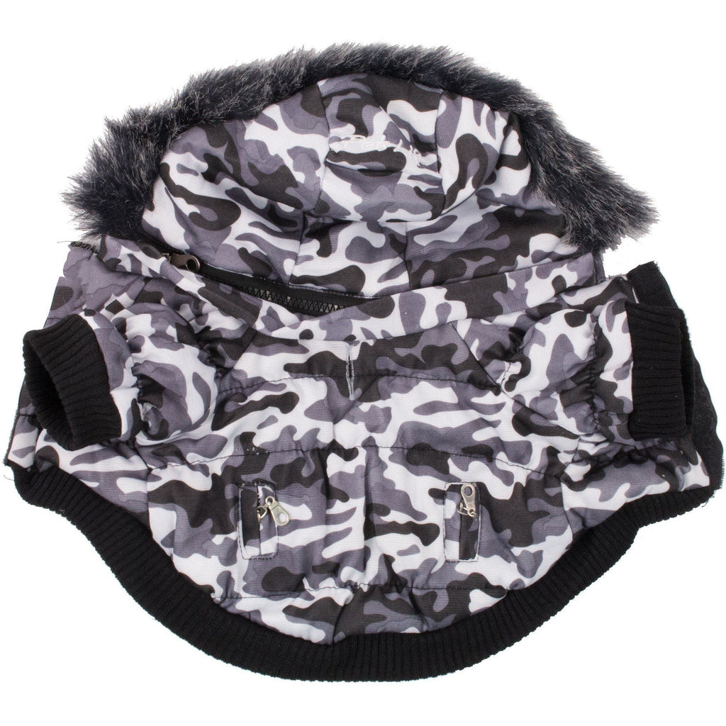 Pet Life ® Classic Metallic Fashion 3M Insulated Dog Coat Parka w/ Removable Hood