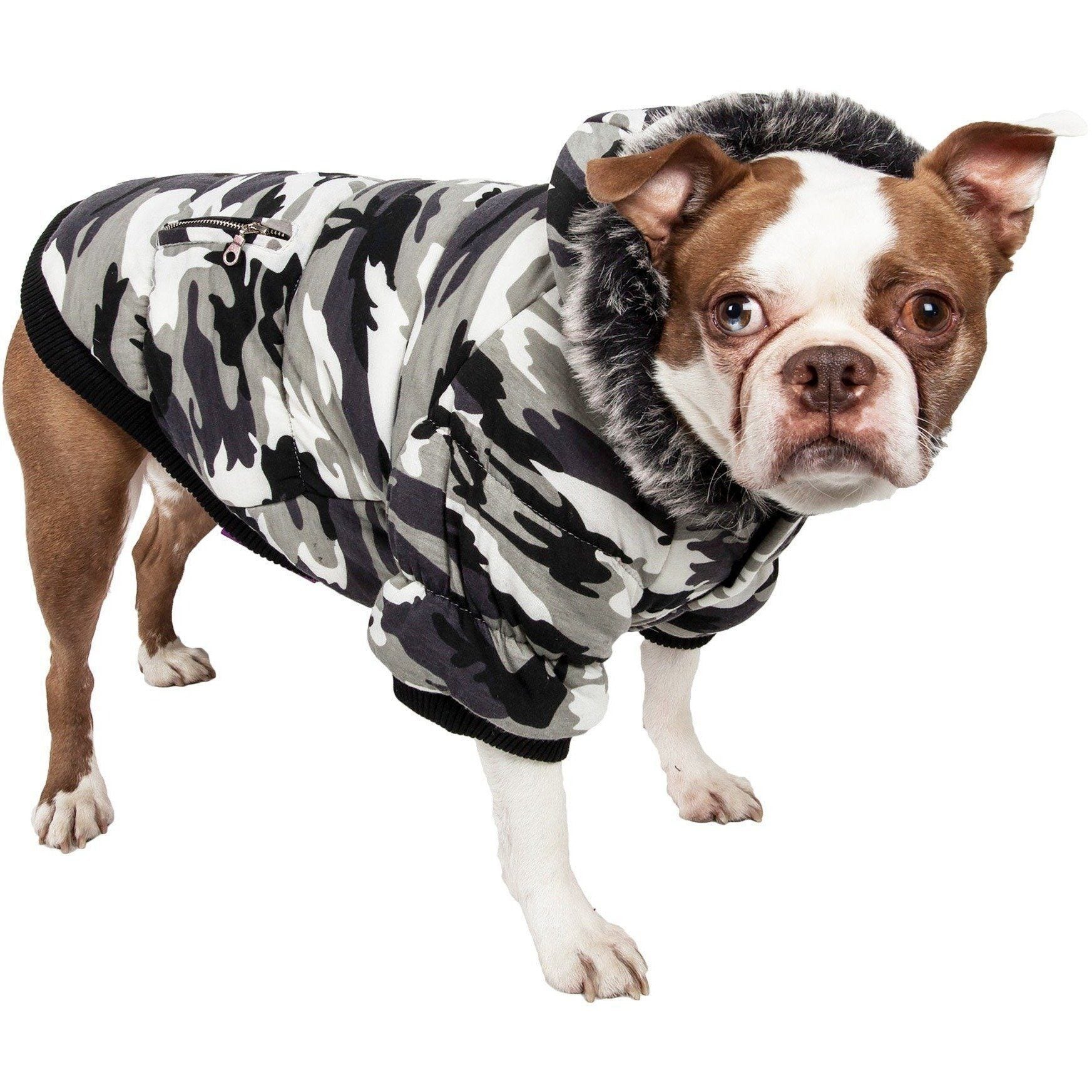 Pet Life ® Classic Metallic Fashion 3M Insulated Dog Coat Parka w/ Removable Hood