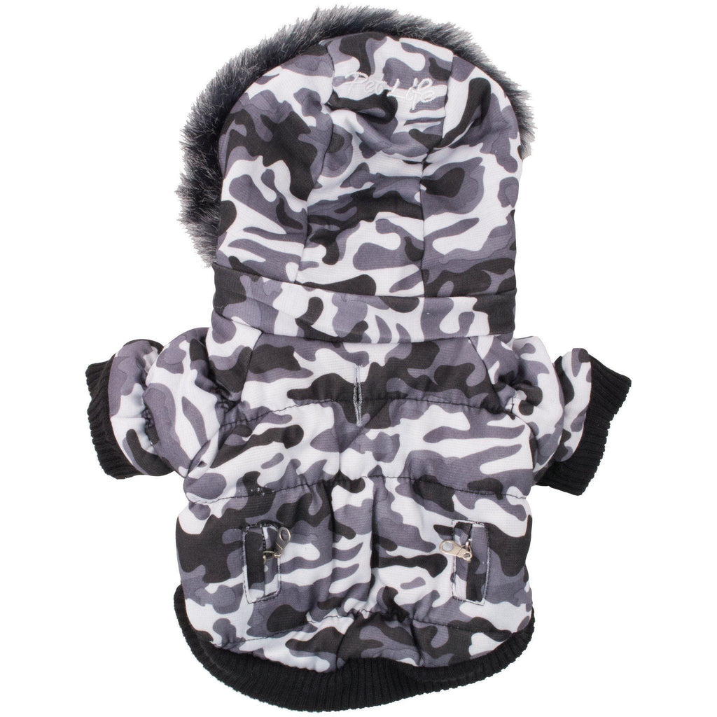 Pet Life ® Classic Metallic Fashion 3M Insulated Dog Coat Parka w/ Removable Hood