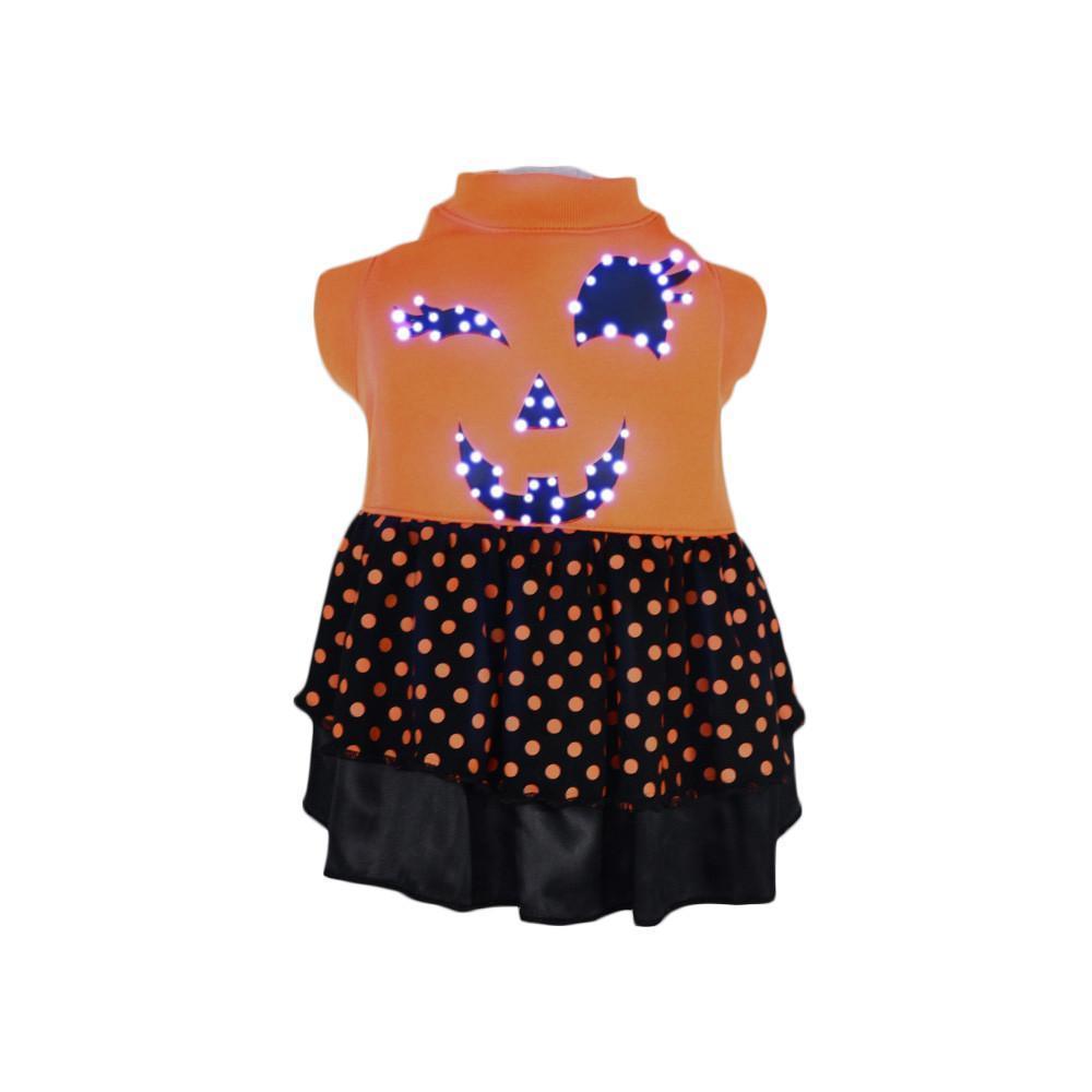 Pet Life ® LED Lighting Halloween Dress Hooded Dog Costume Sweater w/ Included Batteries