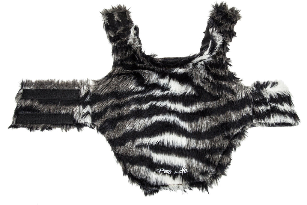Pet Life ® Luxe 'Chauffurry' Zebra Patterned Designer Mink Fur Dog Coat