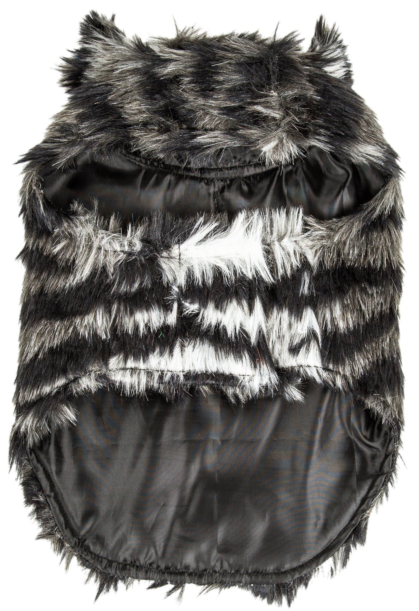 Pet Life ® Luxe 'Chauffurry' Zebra Patterned Designer Mink Fur Dog Coat