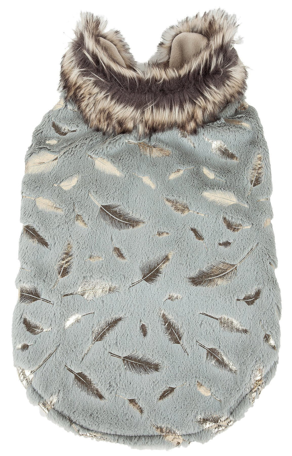 Pet Life ® Luxe 'Gold-Wagger' Gold-Leaf Fashion Designer Dog Fur Coat