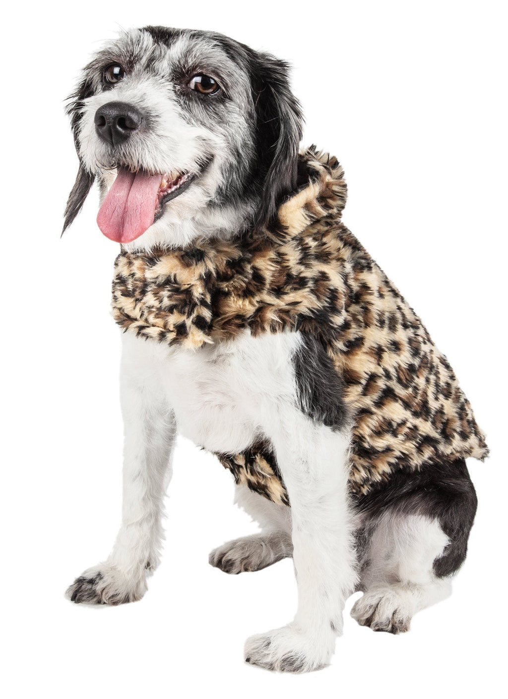 Pet Life ® Luxe 'Poocheetah' Cheetah-Spotted Designer Mink Fur Dog Coat