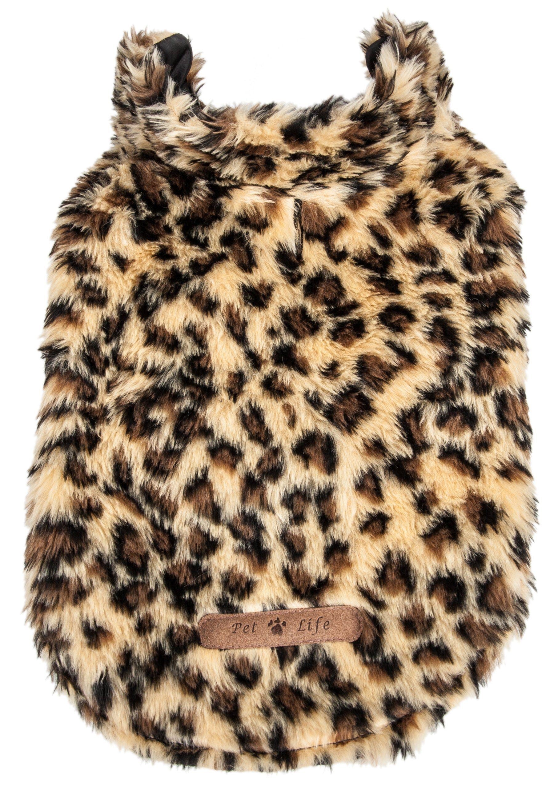 Pet Life ® Luxe 'Poocheetah' Cheetah-Spotted Designer Mink Fur Dog Coat