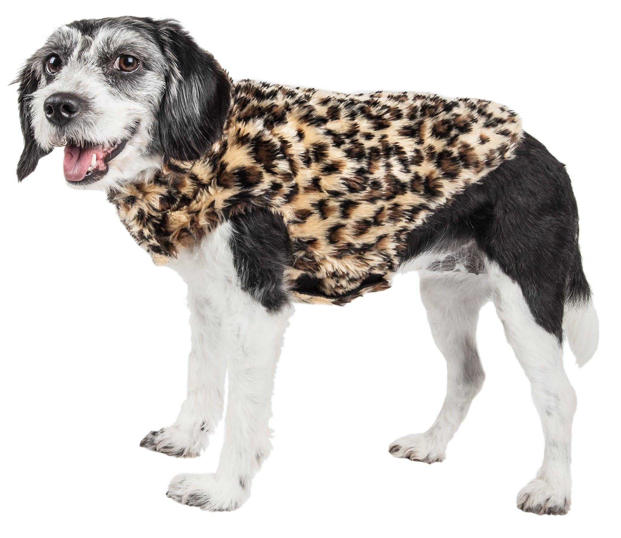 Pet Life ® Luxe 'Poocheetah' Cheetah-Spotted Designer Mink Fur Dog Coat