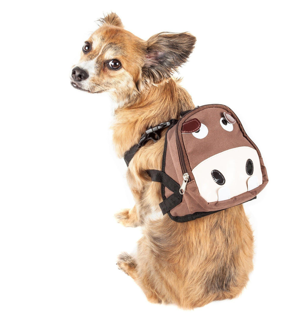 Pet Life ® 'Mooltese' Large-Pocketed Animated Fashion Dog Harness Backpack