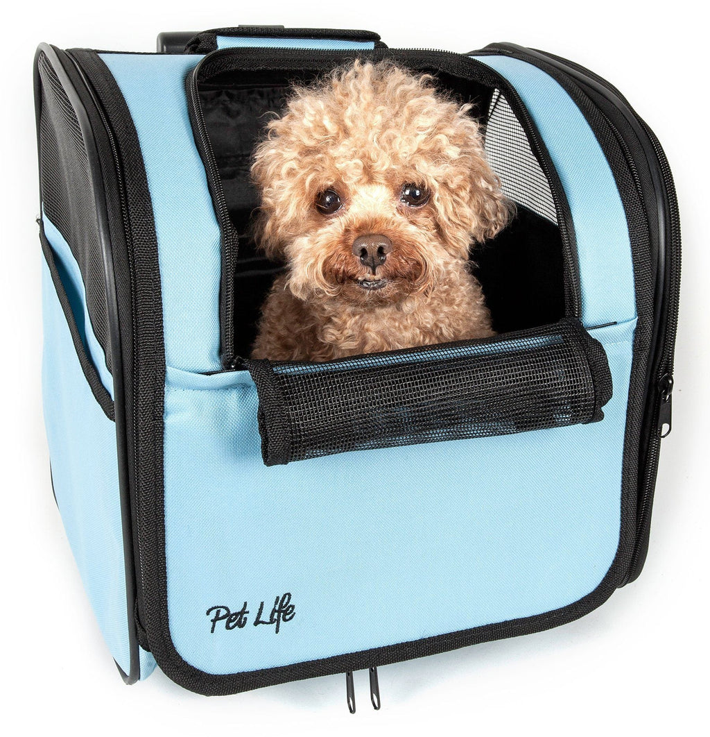 Pet Life ® 'Pawdon Me' Wheeled Airline Approved Travel Collapsible Pet Dog Carrier