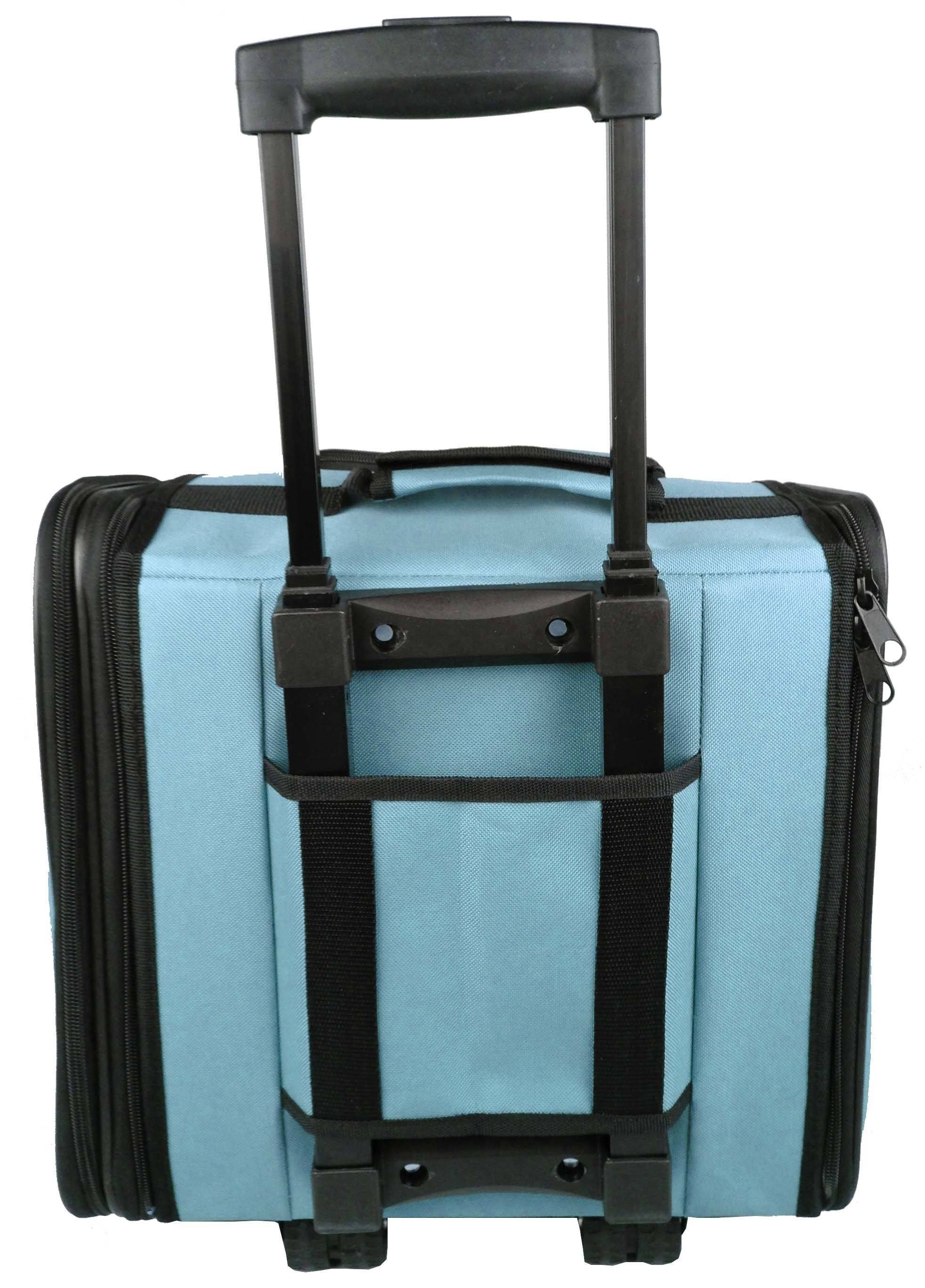 Pet Life ® 'Pawdon Me' Wheeled Airline Approved Travel Collapsible Pet Dog Carrier