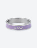 Anillo de esmalte lavanda con altibajos