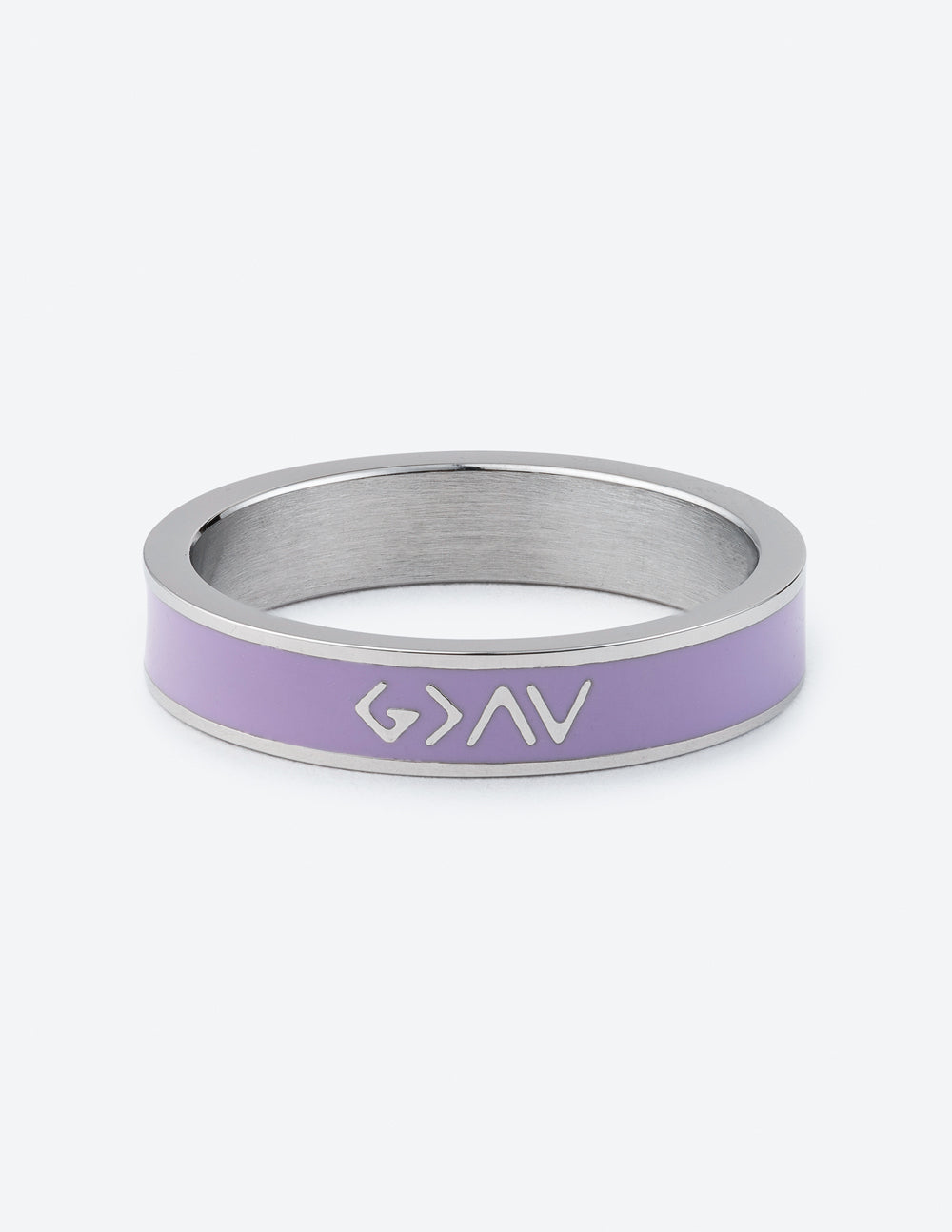 Anillo de esmalte lavanda con altibajos