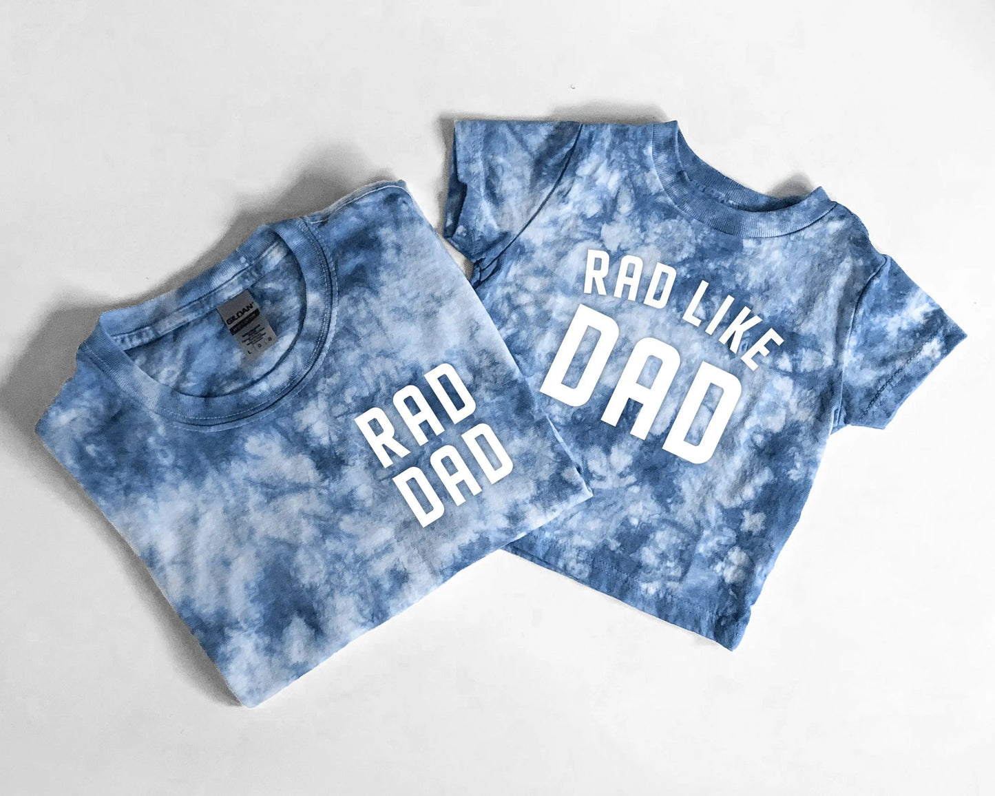 Tie Dye Rad Dad and Rad Like Dad Matching Tees and Baby Bodysuits