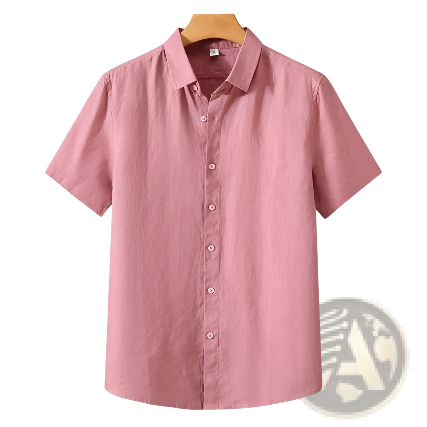 Retro Slim Fit Short Sleeve Linen Shirt