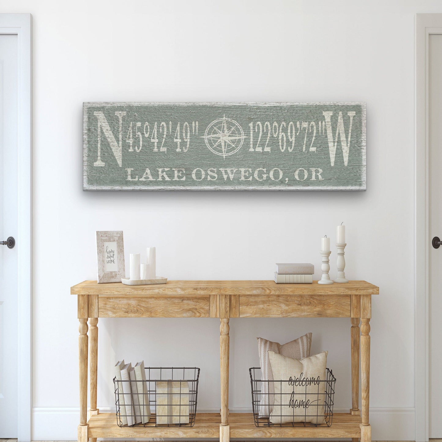 Compass Rose Canvas Sign