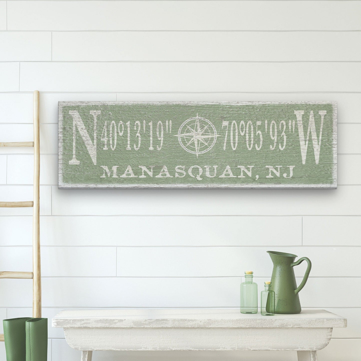 Compass Rose Canvas Sign