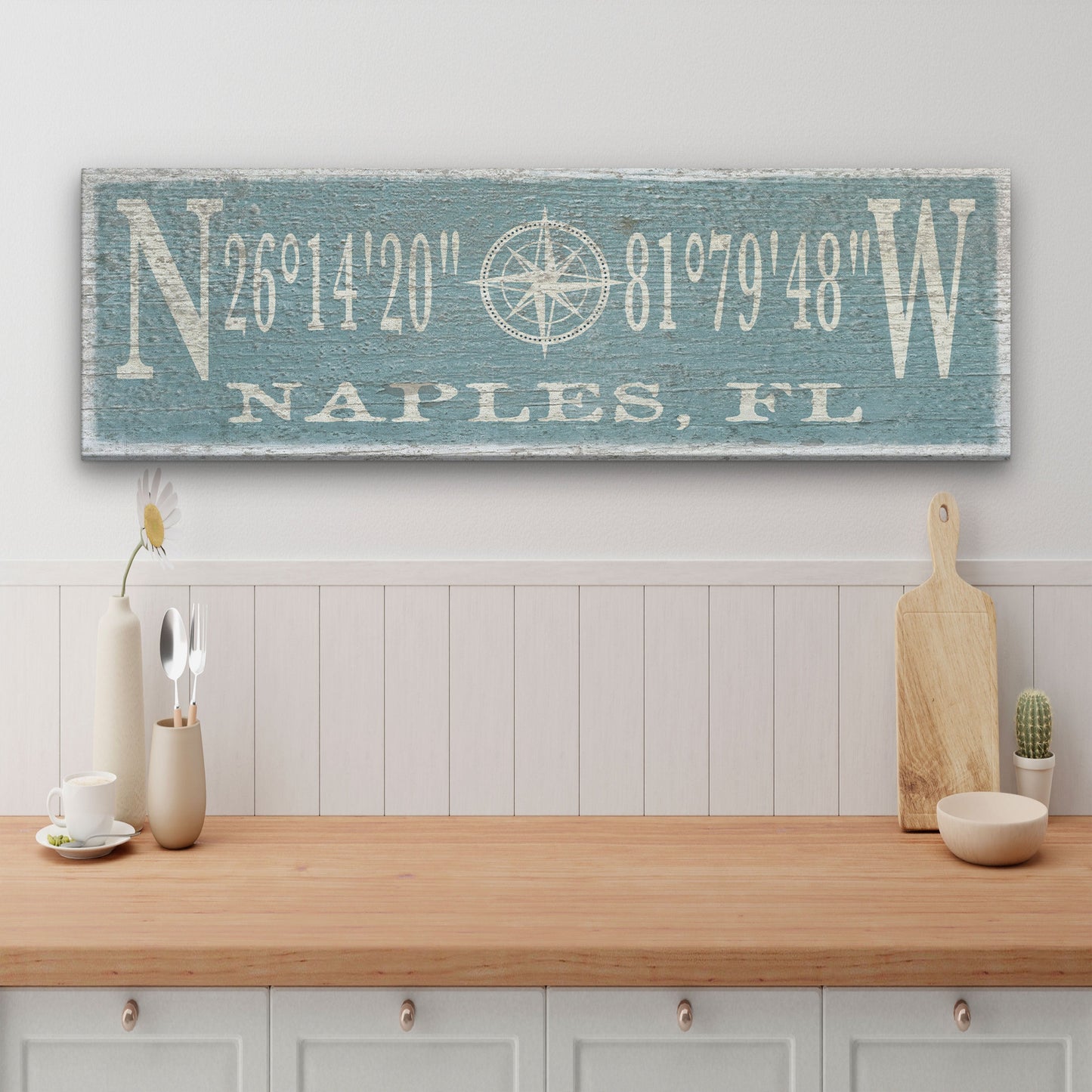 Compass Rose Canvas Sign
