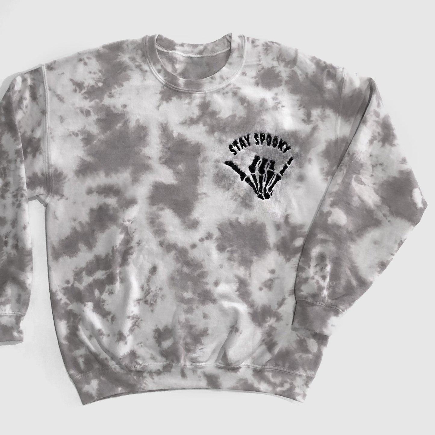 Stay Spooky Tie Dye Embroidered Matching Sweatshirts for Halloween