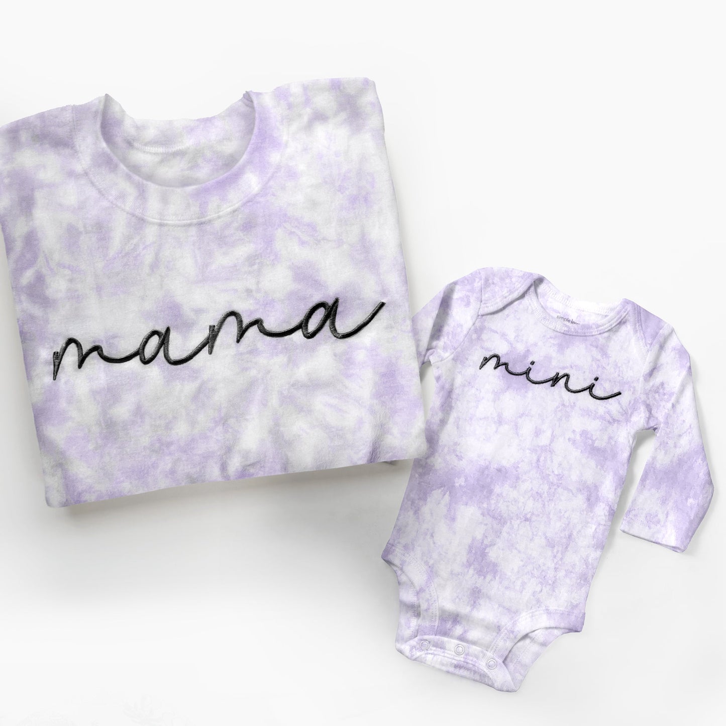 Mommy and Me Custom Embroidered Matching Tie Dye Sweatshirts