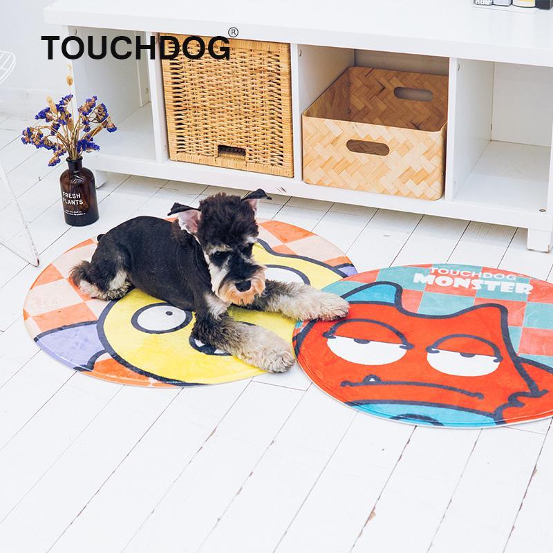 Touchdog Cartoon Shoe-faced Monster Rounded Cat and Dog Mat