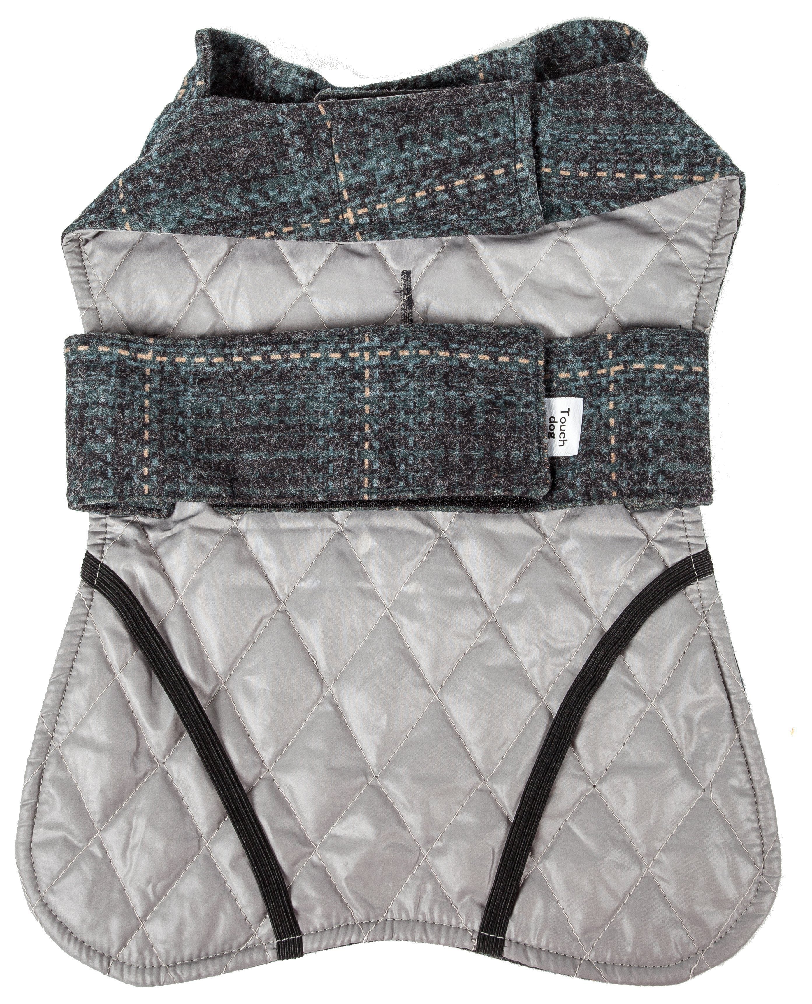 Touchdog ® 2-In-1 Windowpane Plaid Matching Dog Jacket and Reversible Dog Mat