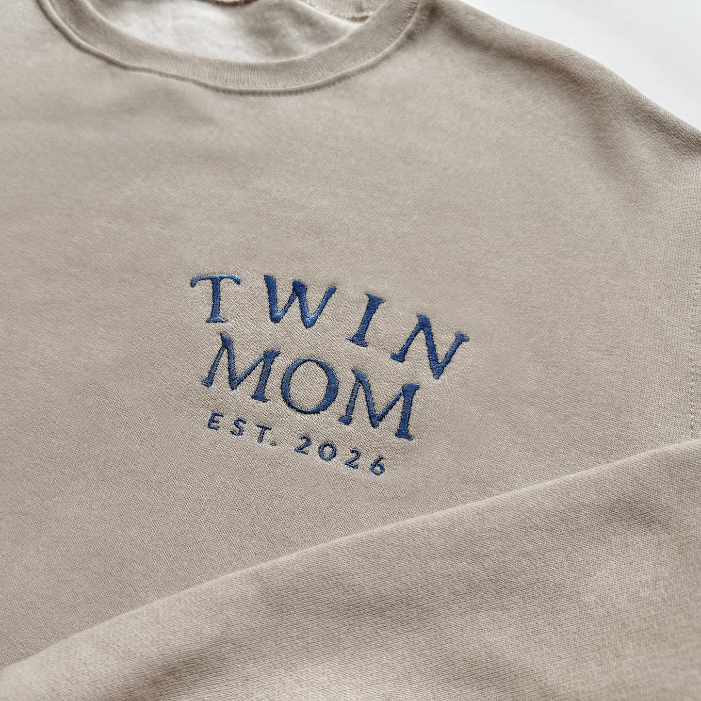Personalized Twin Mom Embroidered Sweatshirt