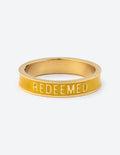 Anillo de oro esmaltado en amarillo